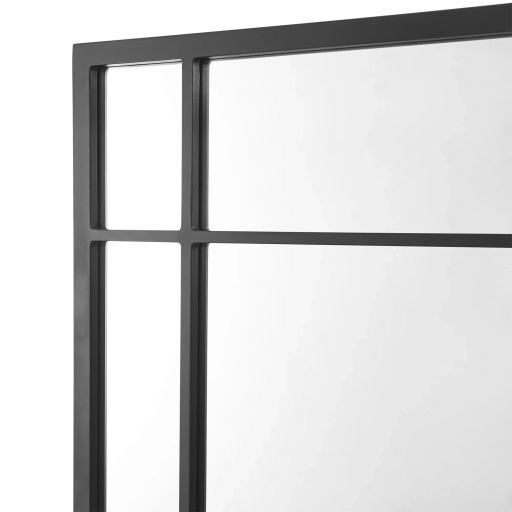 Specchio da parete rettangolare 90 x 60 cm nero opaco 03_0007894