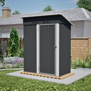 CASETTA Da Giardino 152,2x83,6x182 cm Metallo Nero con Porta Chiudibile