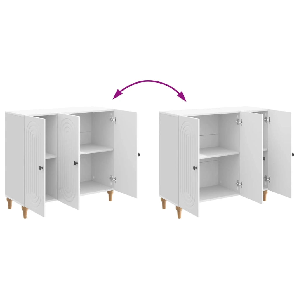 Credenza Bianco Lucido 89 x 34,5 x 80 cm Legno ingegnerizzato 894189