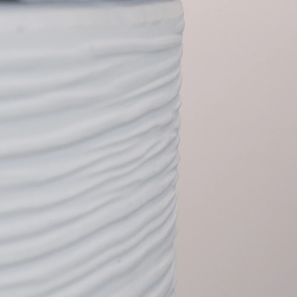 Camino a Bioetanolo Braciere da Pavimento Ø35xh55 cm per Interno ed Esterno Raffaello Bianco Perla