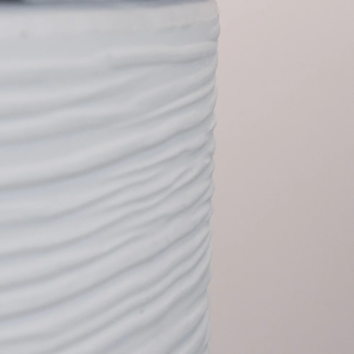 Camino a Bioetanolo Braciere da Pavimento Ø35xh55 cm per Interno ed Esterno Raffaello Bianco Perla