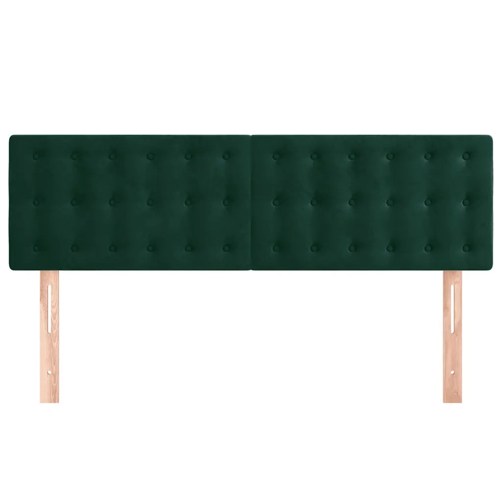 Testiera Verde Scuro 144x5x78/88 cm in Velluto 346473
