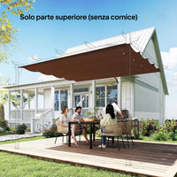 Telo Pergola per Esterni Anti UV 286x245 cm con 8 Fori di Drenaggio in Poliestere Bianco Caffè