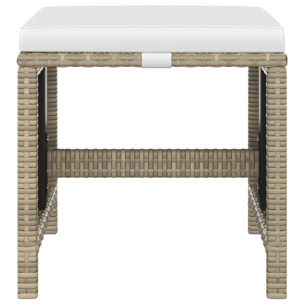 Set da Pranzo per Giardino 5 pz con Cuscini in Polyrattan Beige cod mxl 69060