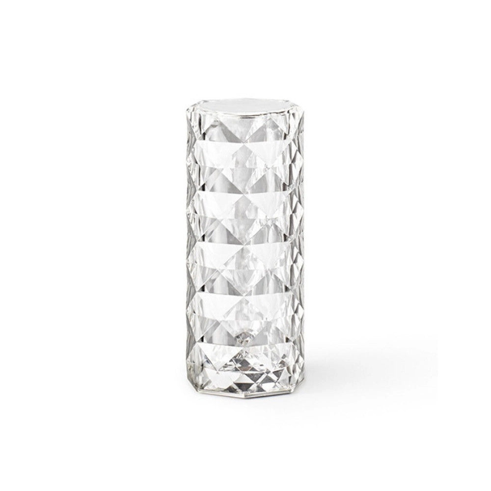 Trade Shop - Lampada Cristallo Touch Da Tavolo A Batterie Ricaricabile Usb Effetto Luce Fiori -