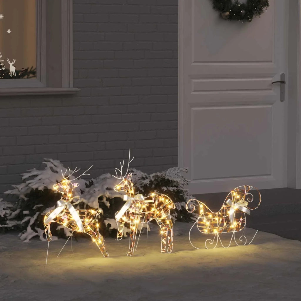 Renne LED con 60 LED 3 pcs Bianco caldo PET