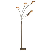 Lampada da terra ad arco moderna e regolabile alta 200 cm con 5 luci personalizzabili in acciaio argentato 02_0046439