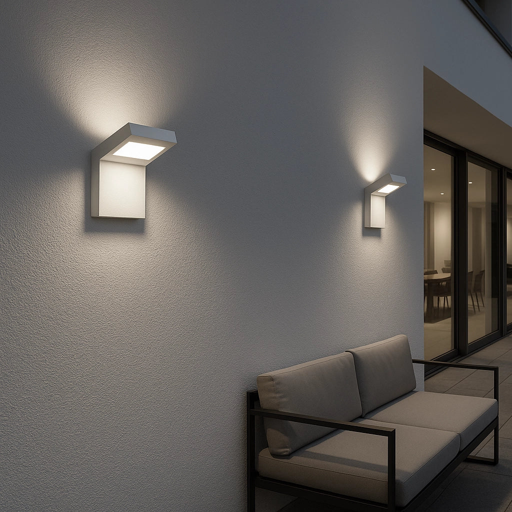 APPLIQUE LED DA ESTERNO IP54 10W LUCE NATURALE 4000K° - ILLUMINAZIONE MODERNA DESIGN IN ALLUMINIO COLORE BIANCO