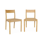 Set 2 sedie in legno e corda, marrone naturale