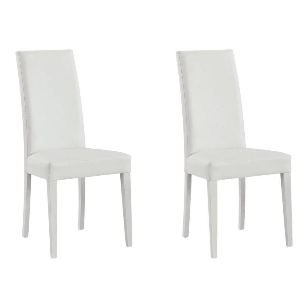 Set 2 sedie moderne legno ecopelle imbottita bianco (577) - Mobili 2G