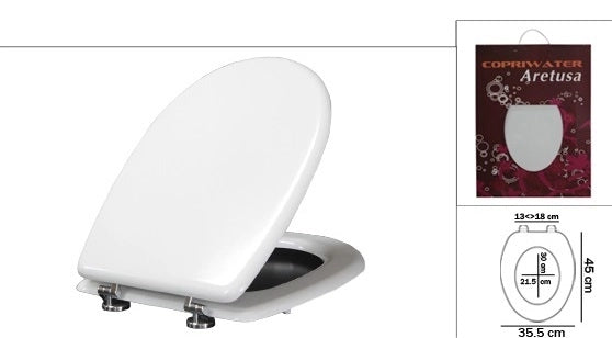 Copriwater Tavoletta WC in Legno MDF Aretusa Bianco 35,5 x 45 cm