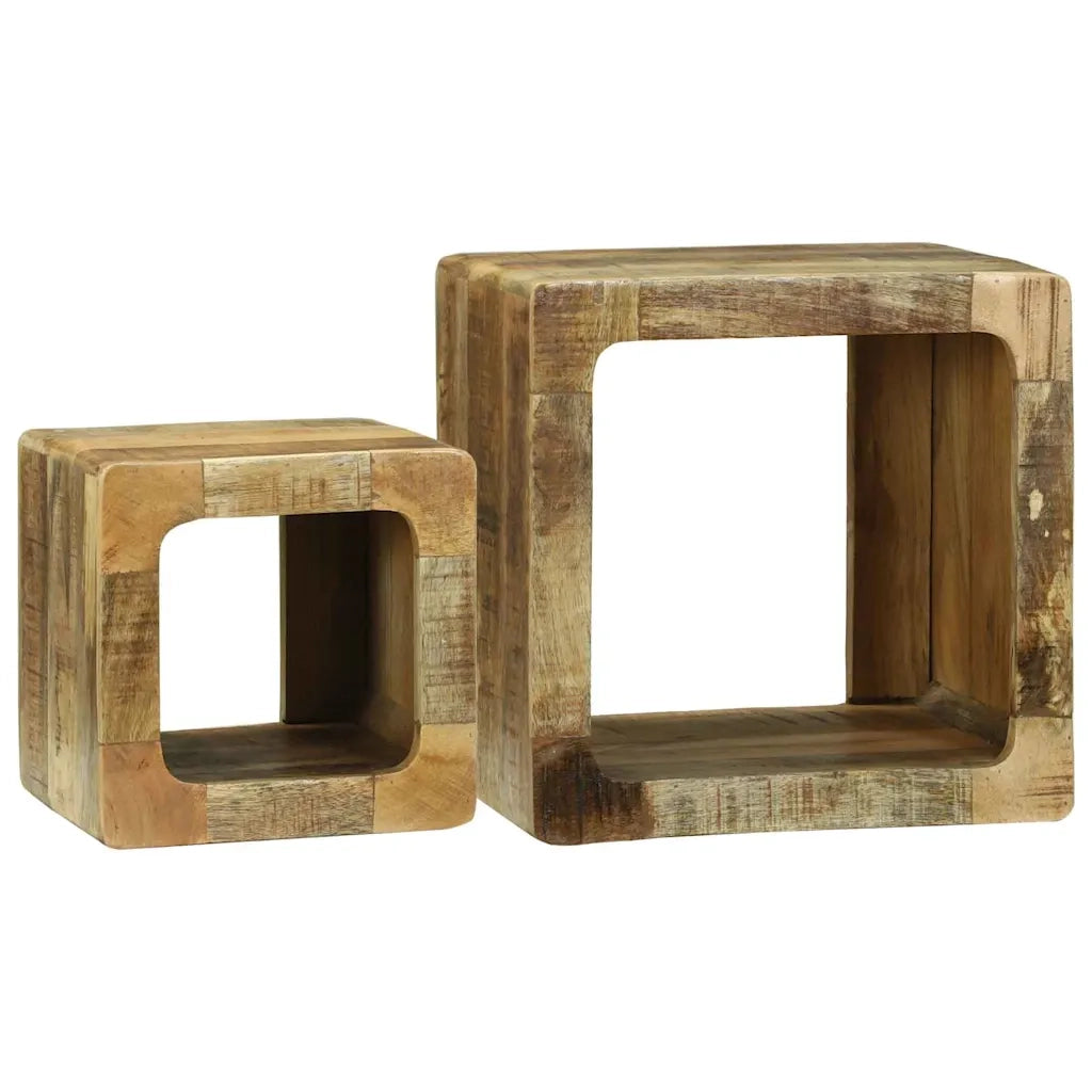 Mobile TV 2 pz-Set di 2 Credenza per TV Marrone Legno massello di mango ruvido