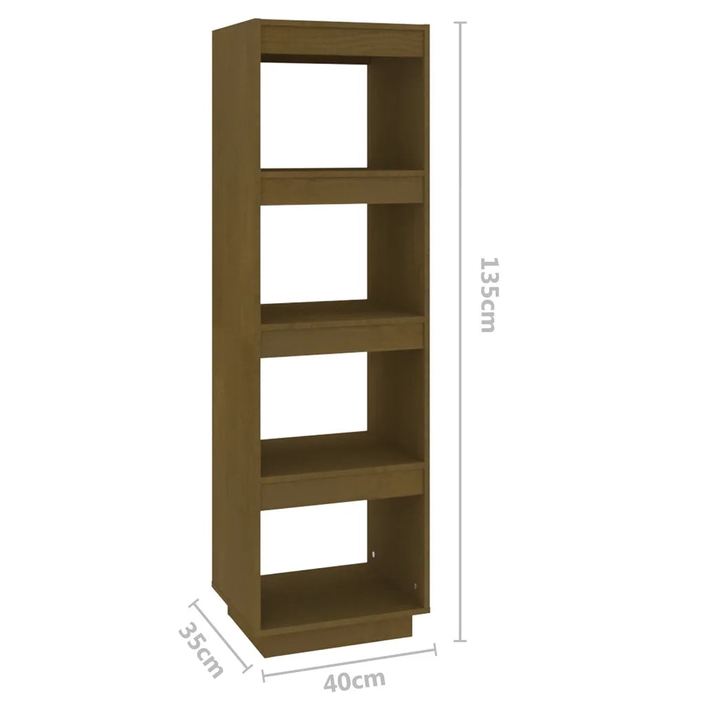 Libreria Divisorio-Scaffale per Libri-Mobile di Stoccaggio Ambra 40x35x135 cm in Legno Massello di Pino