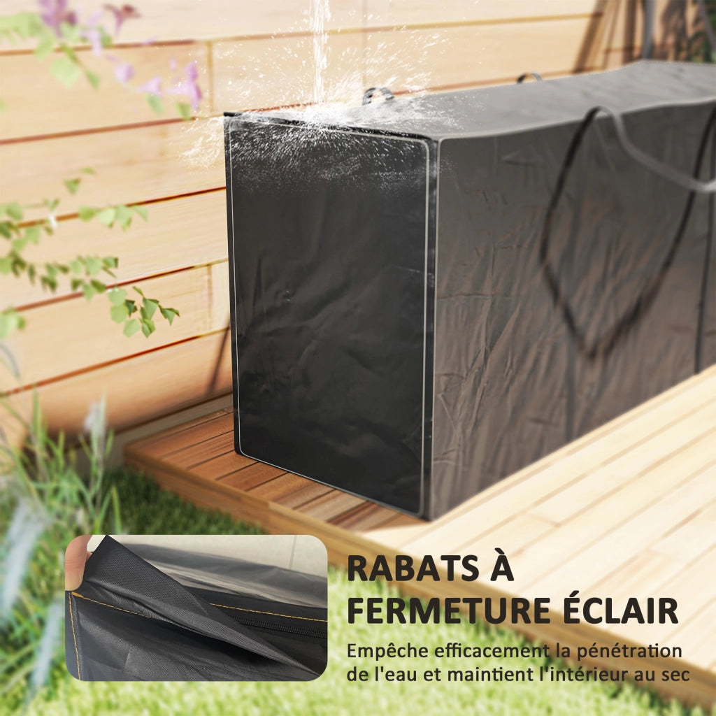 Custodia per cuscini da giardino ¨C zephmum ¨C nero 175x55x75 cm