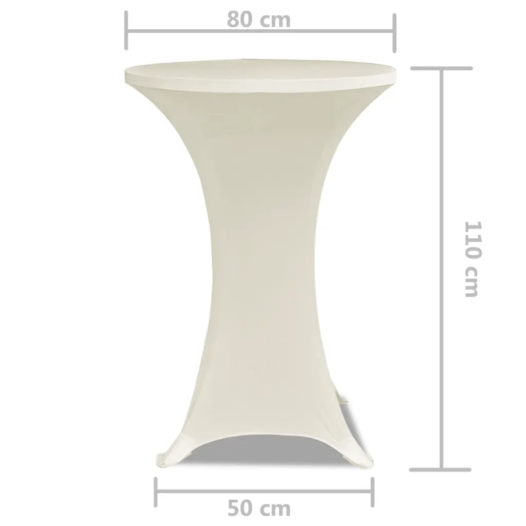 Copritavolo ?80 cm Crema Tessuto elasticizzato 2 pezzi CFW9833494