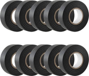 Tape elettrico nero 19mm x 20m - 10 Pacchi Isolante PVC autoadesivo forte per isolare, riparare e proteggere i cavi elettrici