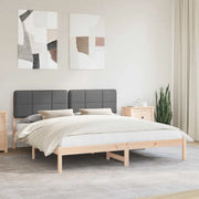 Letto con Testiera Rivestita-Struttura Letto con Testiera Grigio scuro 180 x 200 cm 993748