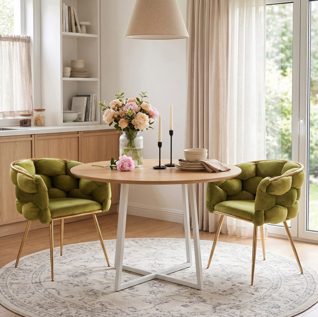 Set di 2 poltrone 73x56x75 cm velluto oliva metallo dorato con braccioli