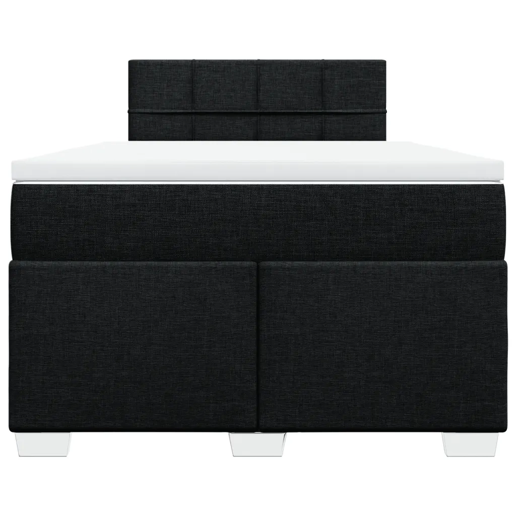 Giroletto a Molle con Materasso Nero 120x200 cm in Tessuto