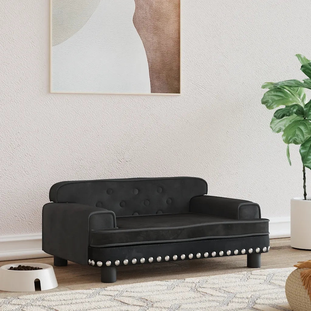 Lettino per Cani Nero 70x45x30 cm in Velluto 171886