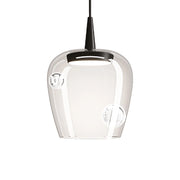 Zafferano Lampada a sospensione Bilia 27 LED 8W 3000K Vetro borosilicato soffiato a bocca Colore Nero e Trasparente Design Elegante per Interni
