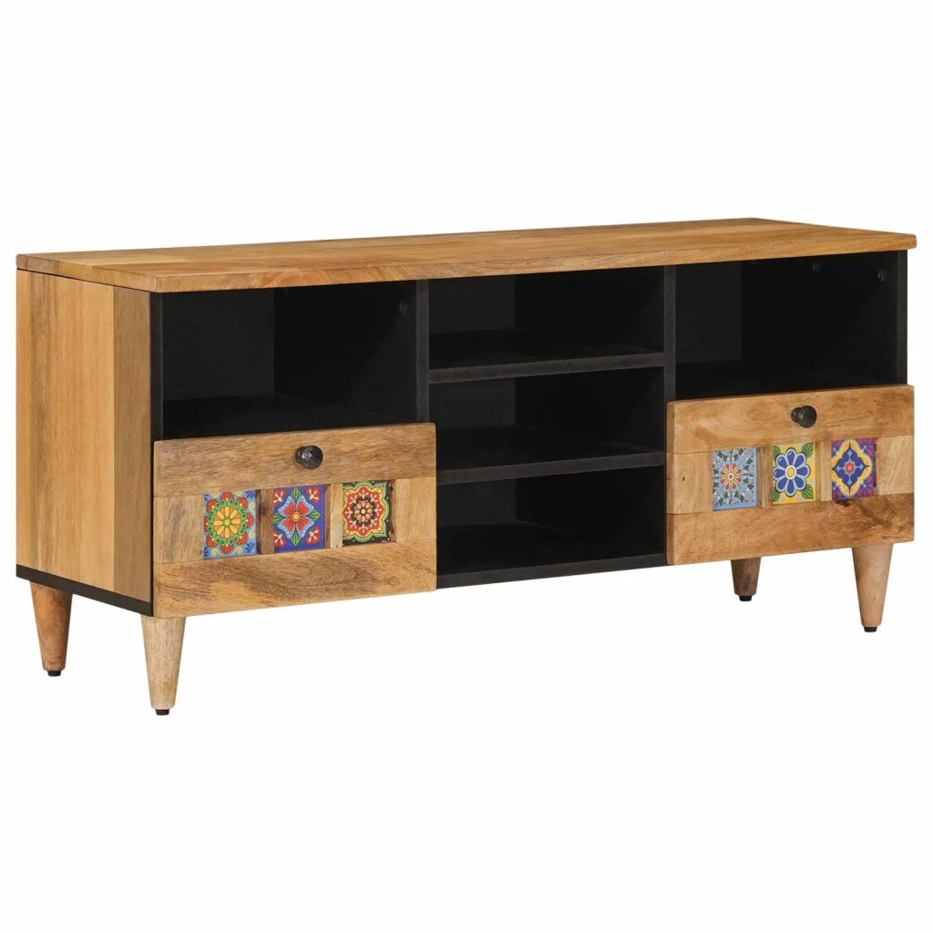 Mobile TV-Credenza per TV Naturale 100 x 33 x 46 cm Legno di mango massello 244501