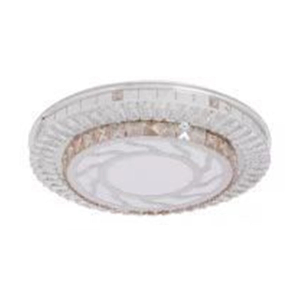 Trade Shop - Plafoniera Soffitto 45w ø40cm Led Design A Strati Cristalli Vortice Luce Fredda 04067 -