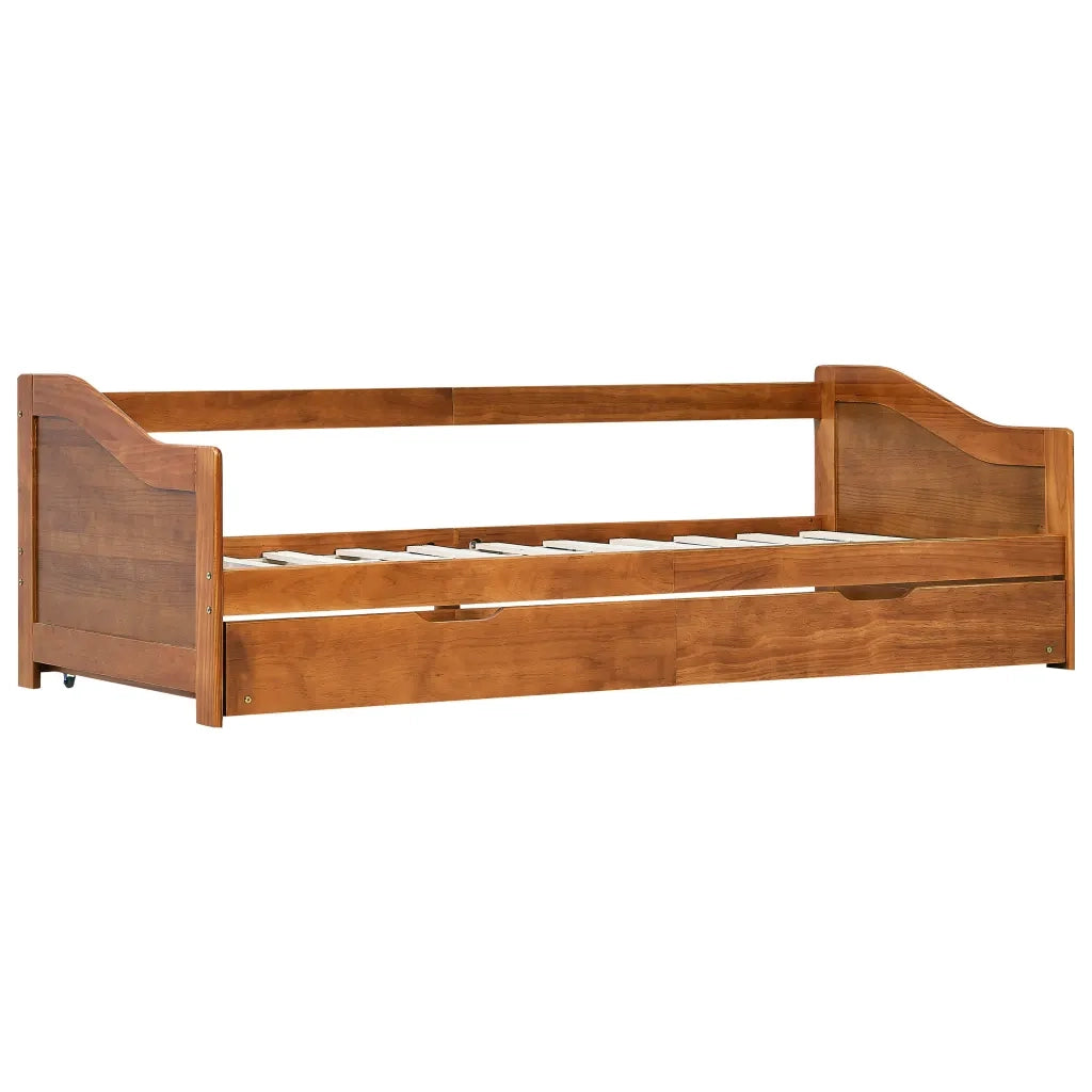 Divano Letto a Scomparsa Marrone Miele Legno di Pino 90x200 cm cod mxl 59784
