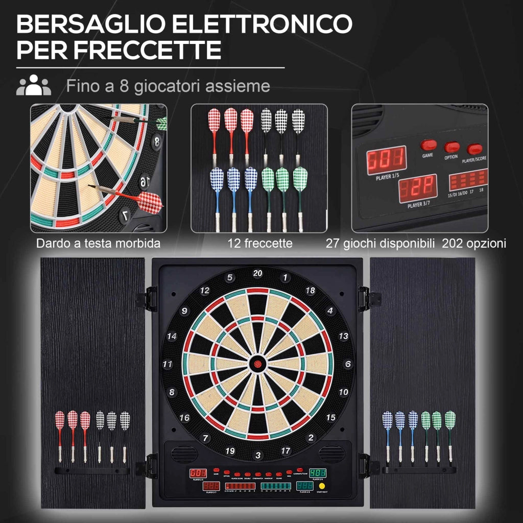 Bersaglio Freccette Elettronico ¨C zephmum ¨C 51x6.5x57cm, Nero