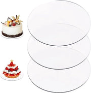 Pacco di 3 Piatti Rotondi in Acril 16 cm In Transparenza, Riscaldabile e Riciclabile per Decorazioni di Torta e Progetti di Fai da Te.