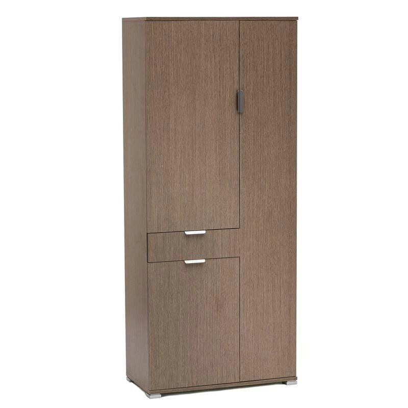 ARMADIO CON 3 ANTE E 1 CASSETTO ROVERE GRIGIO 75 X 38 X H174 CM