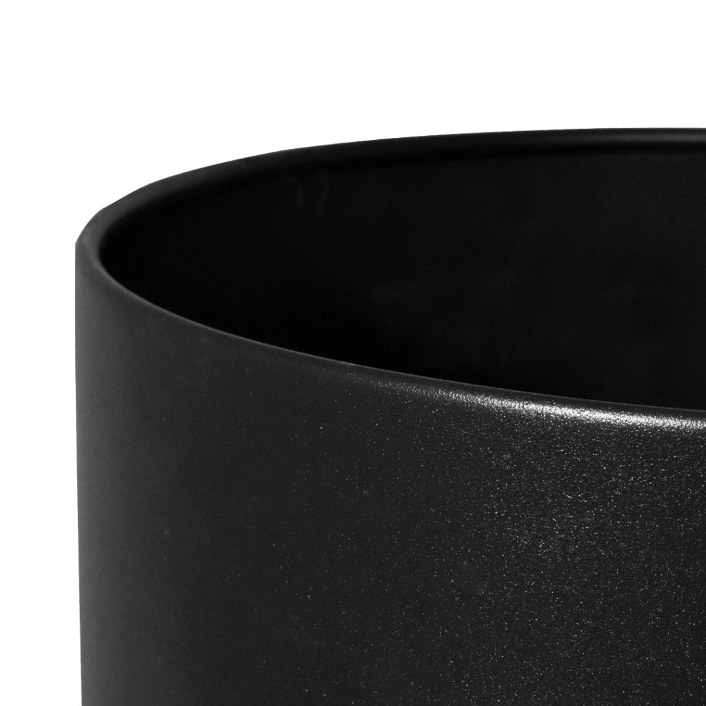Cestino Gettacarte Posacenere Ø30 cm in Metallo Nero Opaco 15L per Interno Esterno