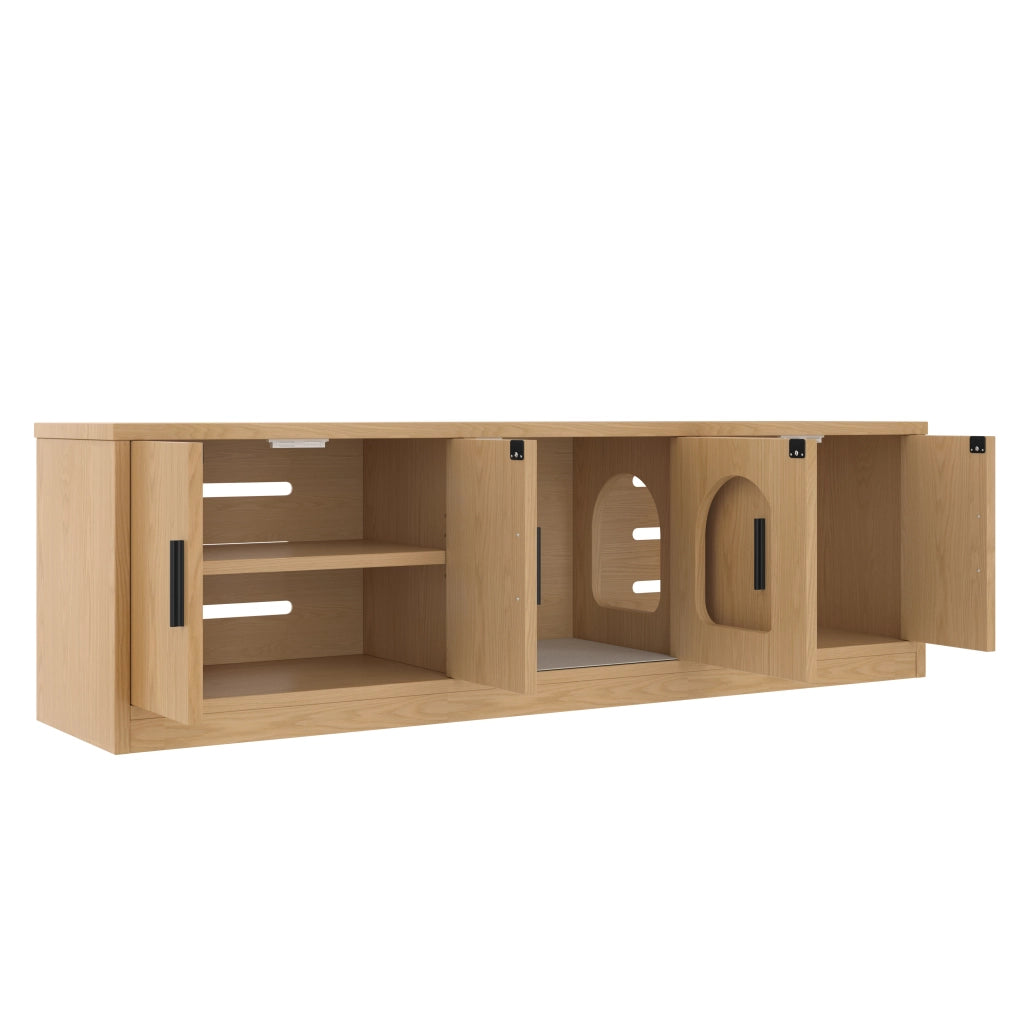 ARMADIO Porta lettiera per gatti 140x40x45,5 cm Rovere