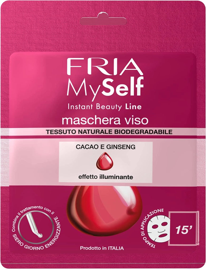 FRIA MASCHERA PER IL VISO MYSELF EFFETTO ILLUMINANTE CON CACAO E GINSENG