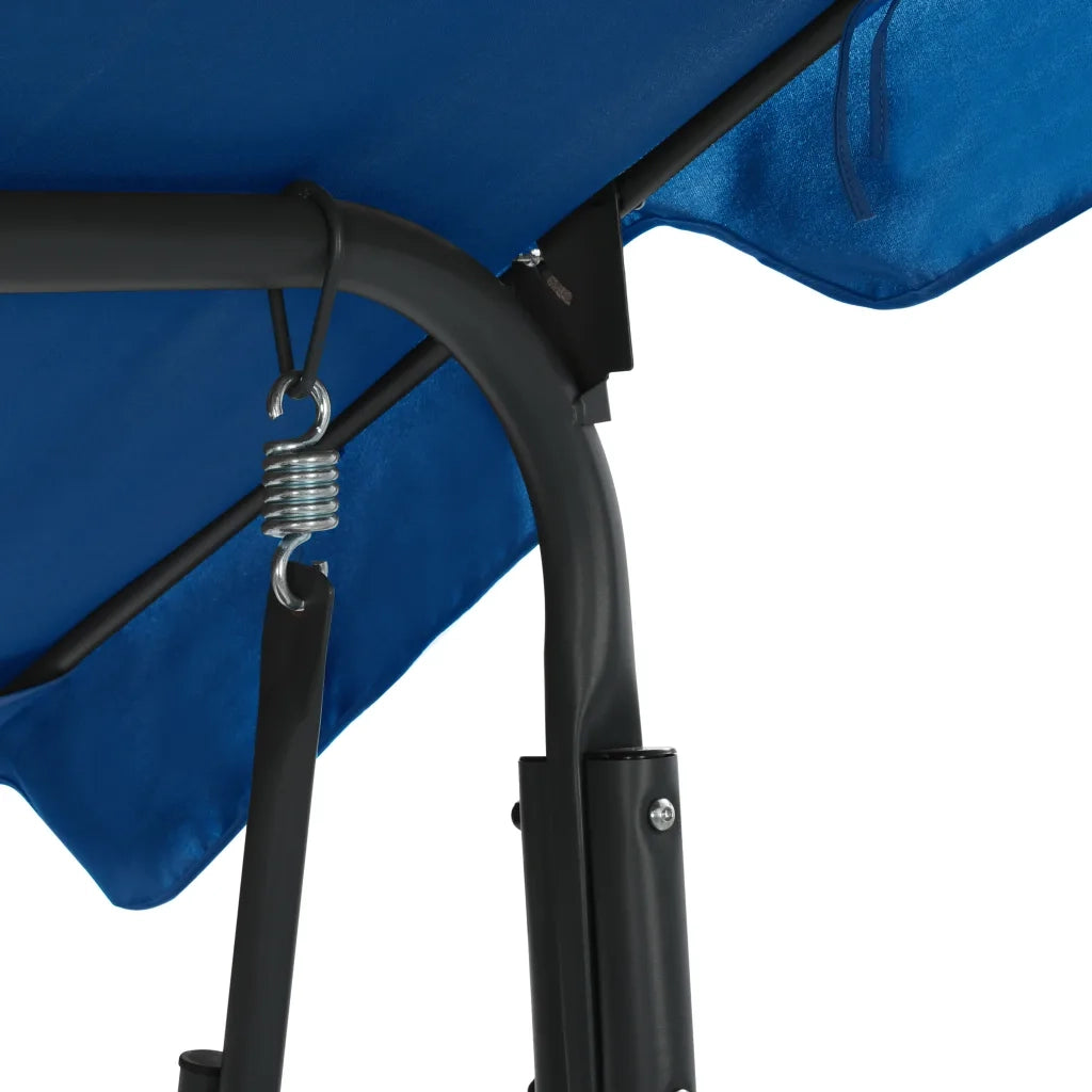 Panchina a Dondolo da Giardino Blu Scuro 170x110x153 cm Tessuto 48557