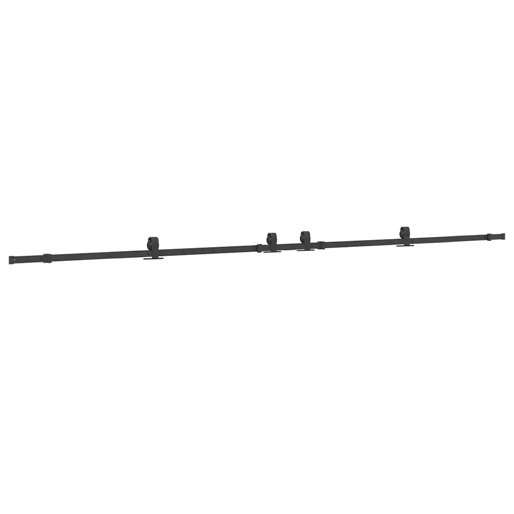 Kit di Binari per Porte Scorrevoli 366 cm Acciaio Nero CFW2068920