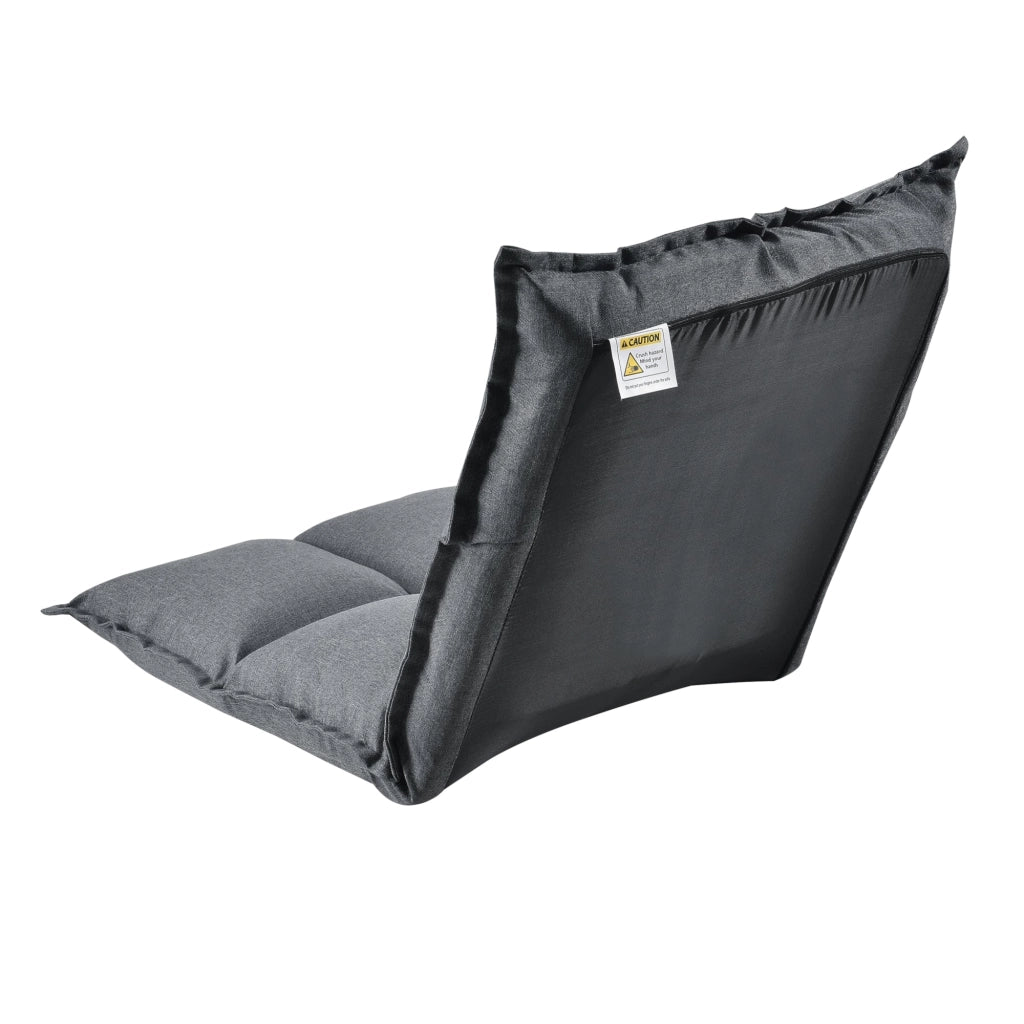 Seduta imbottita con schienale regolabile cuscino per sedia letto spugna 100% poliestere struttura in metallo 110 cm grigio chiaro 03_0003759