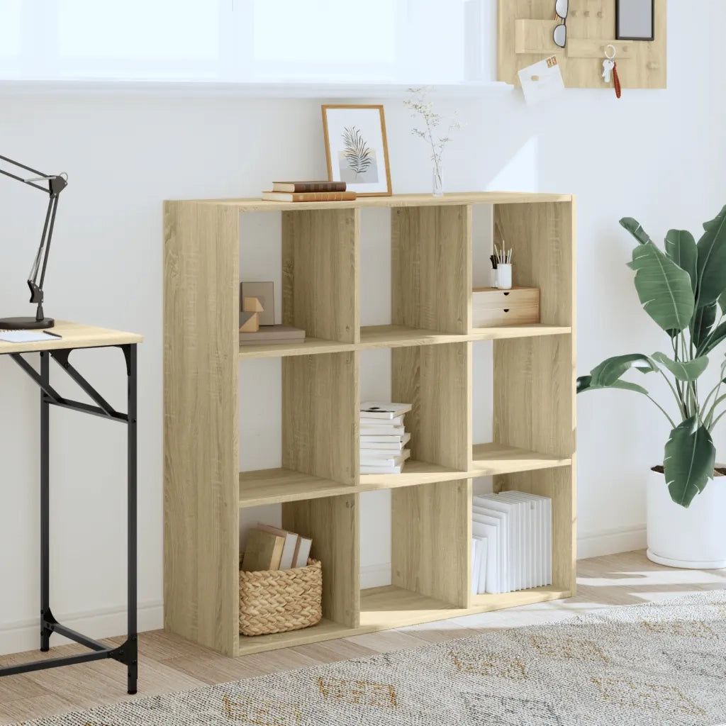 Libreria-Scaffale per Libri-Mobile di Stoccaggio Rovere Sonoma 102x32x102 cm in Legno Multistrato