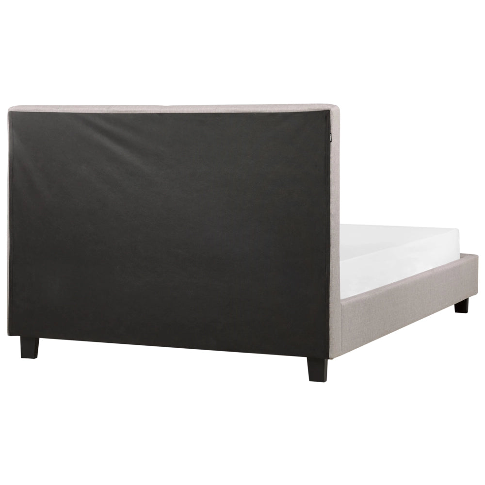 Letto ad acqua in poliestere grigio chiaro 140 x 200 cm testiera imbottita camera da letto stile moderno