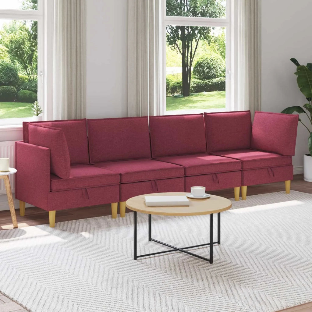 Set di divani modulari con spazio di archiviazione 4 pcs