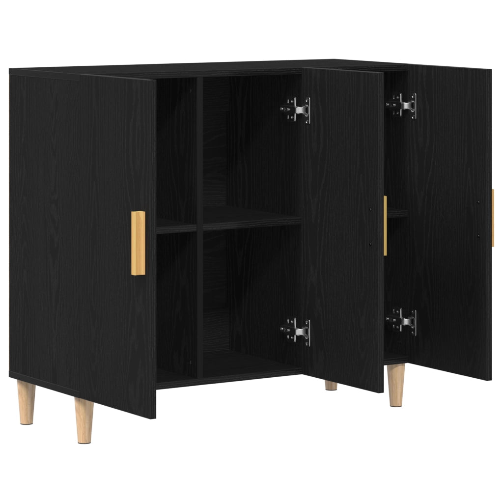 Sideboard  Nero Rovere 90x34x80 cm in Legno Compresso