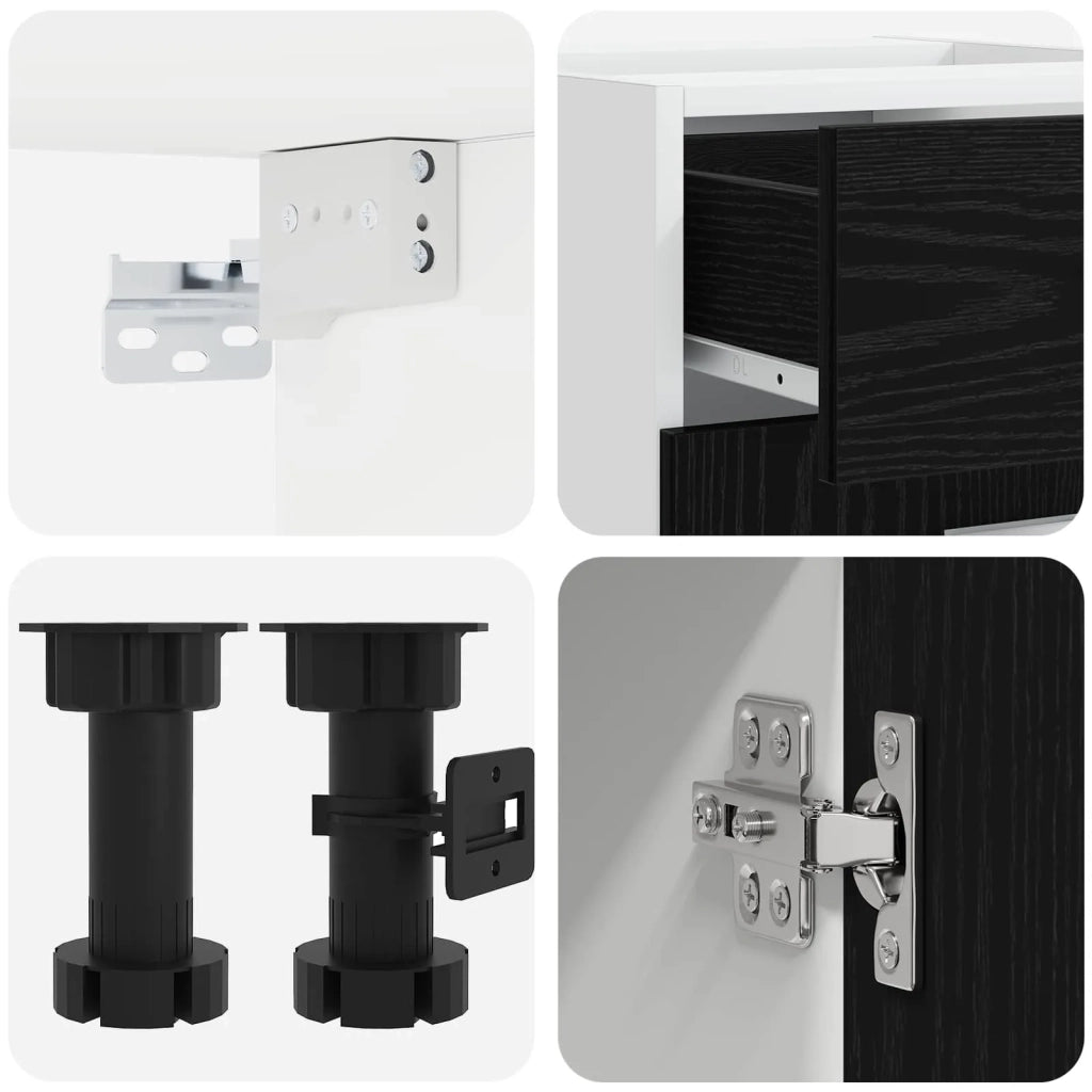 Unità Cucina LYON 4 pcs Rovere Nero Legno ingegnerizzato 3438364