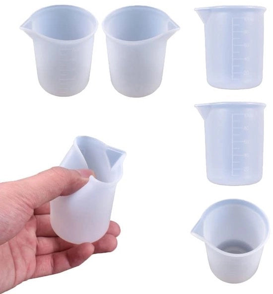 Set di 6 Mezzalune in Silicone da 100 ml per la miscelazione di materiali chimici con precisione calibrata