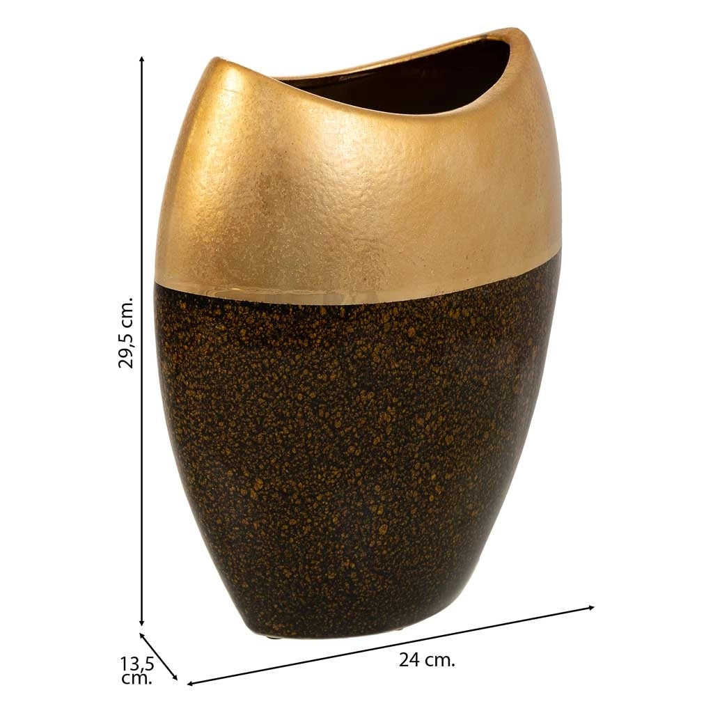 Vaso in ceramica dorata 24x13,5x29,5h