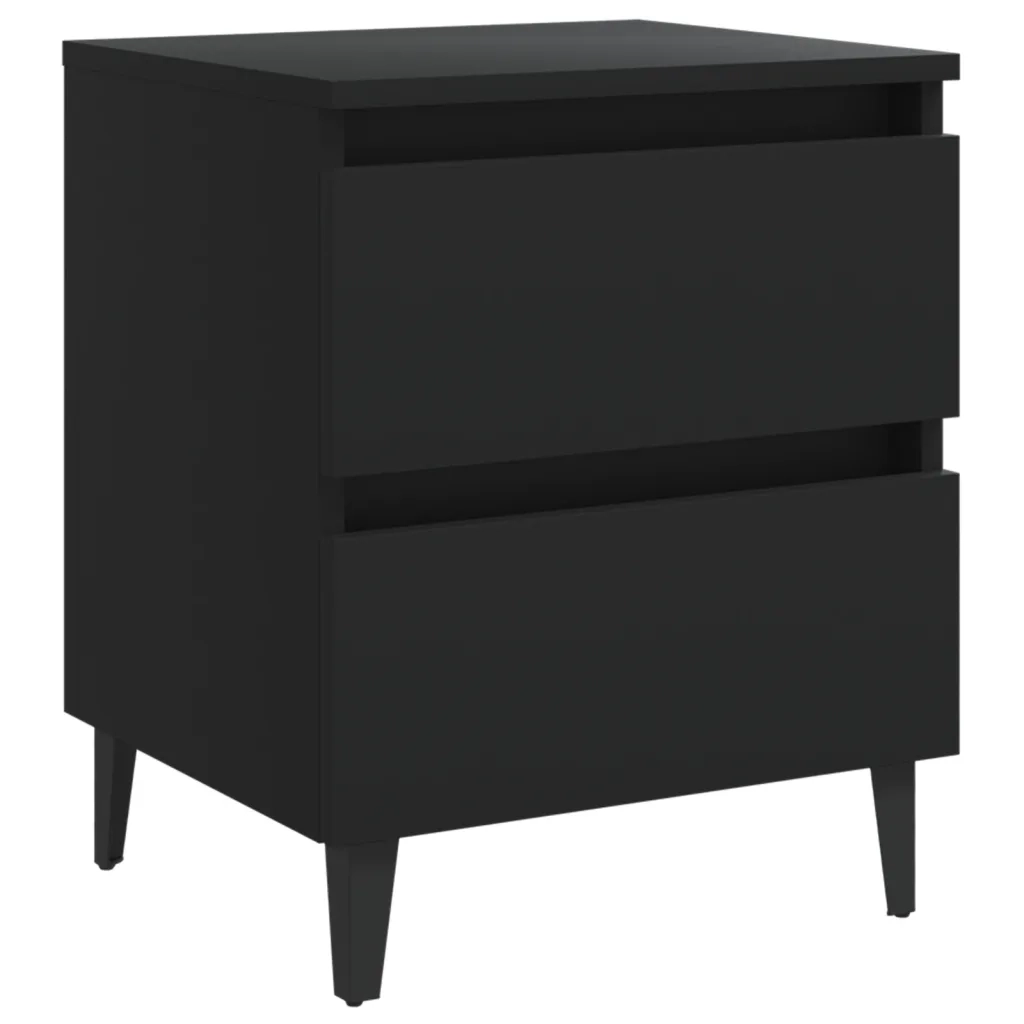 Comodino Nero 40x35x50 cm in Legno Multistrato 805871