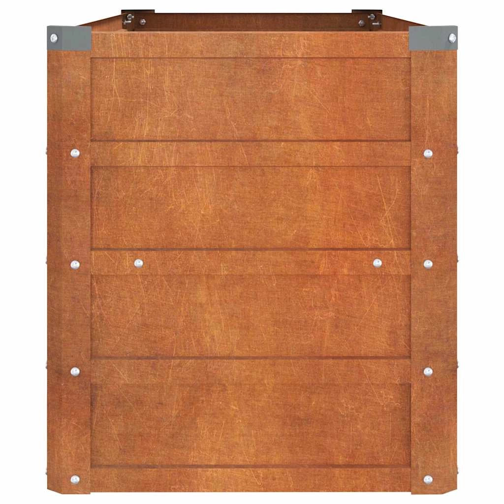 Fioriera rialzata per piante fiori terrazza giardino finitura ruggine 100 x 40 x 45 cm acciaio corten marrone 02_0039858