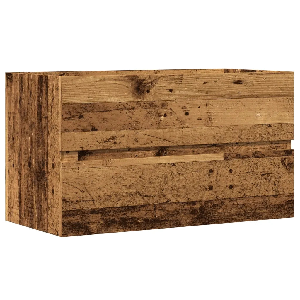 Mobile Pensile da Bagno Legno Antico 80x38,5x45cm in Truciolato 856246