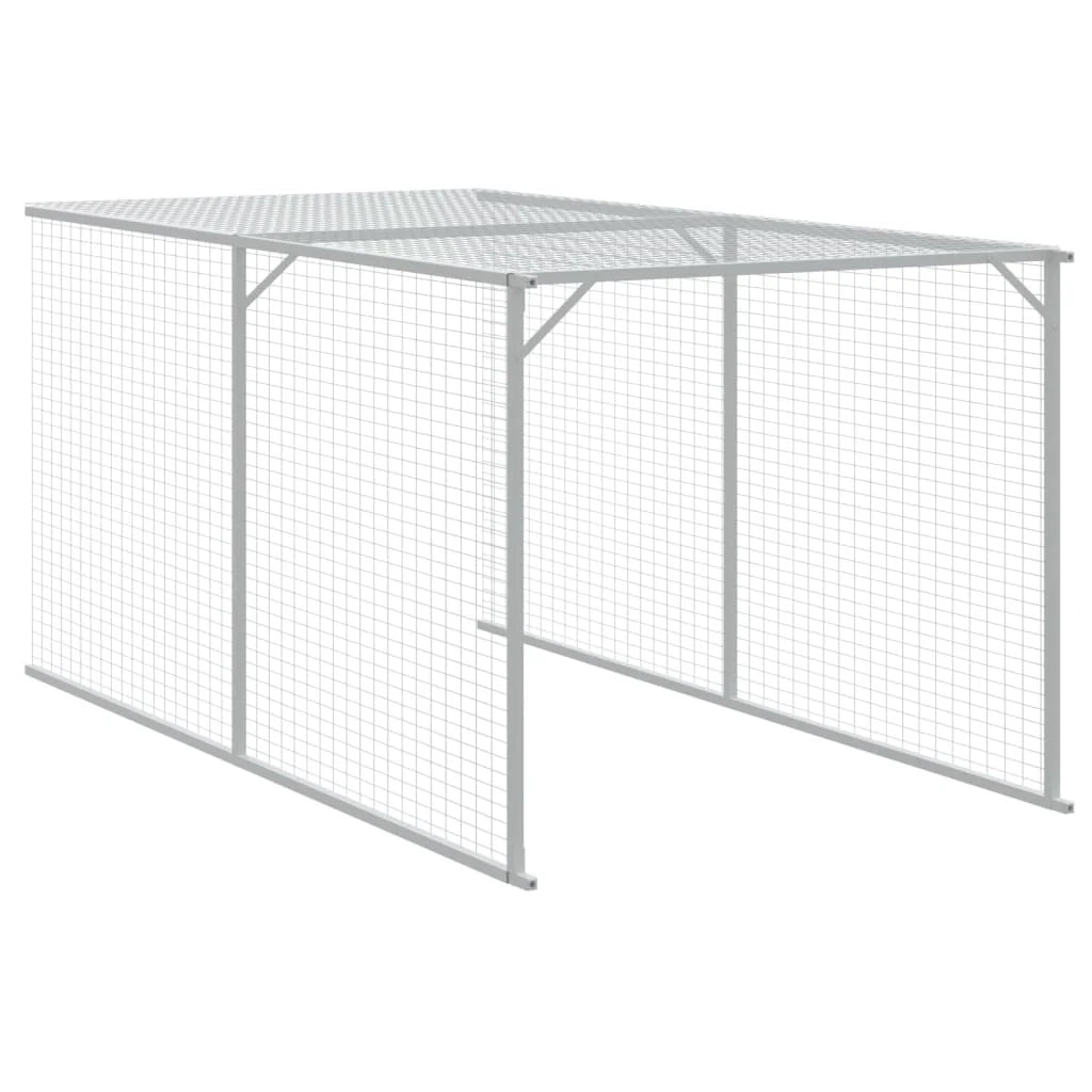 Recinto per pollaio con recinto per galline 110 x 405 x 110 cm in acciaio zincato antracite 02_0043941