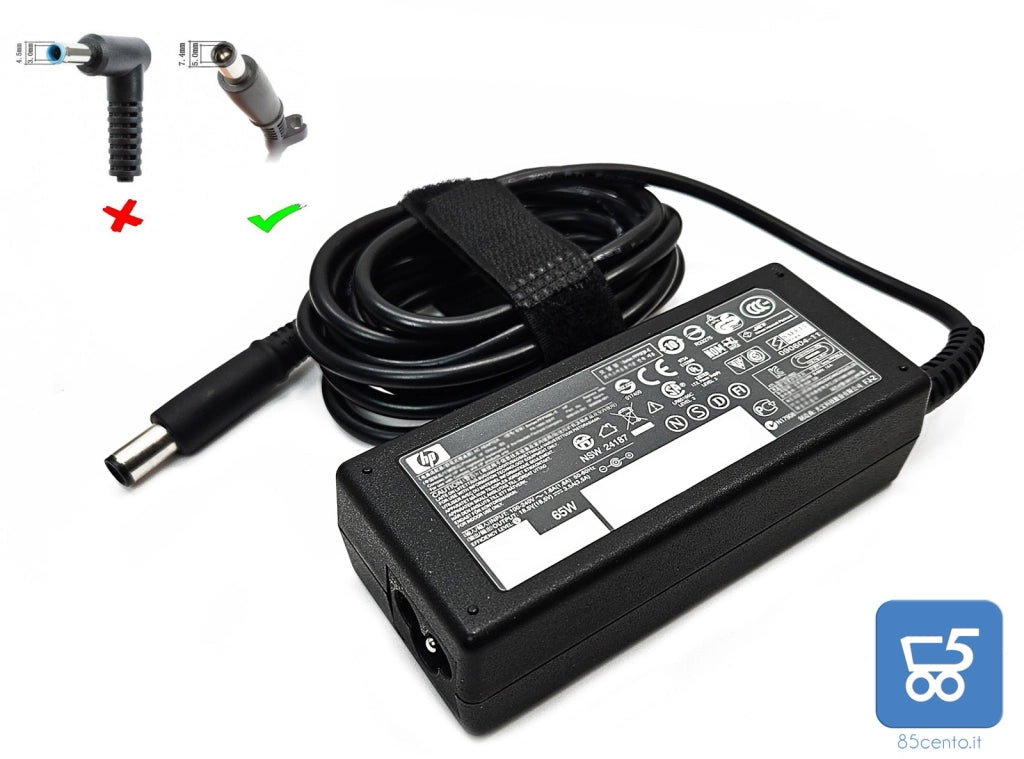 Caricatore Originale HP per Notebook Laptop Portatili Tiny 65W 19,5 V 3,33A Spinotto 7,4 x 5,0 mm Nuovo