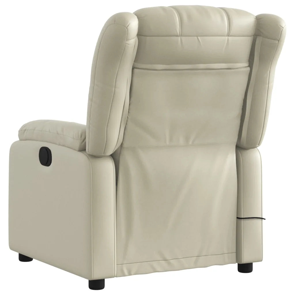 Poltrona reclinabile massaggiante in Similpelle Crema 3206241